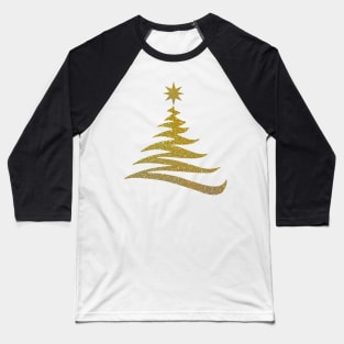 Gold Christmas Tree Baseball T-Shirt